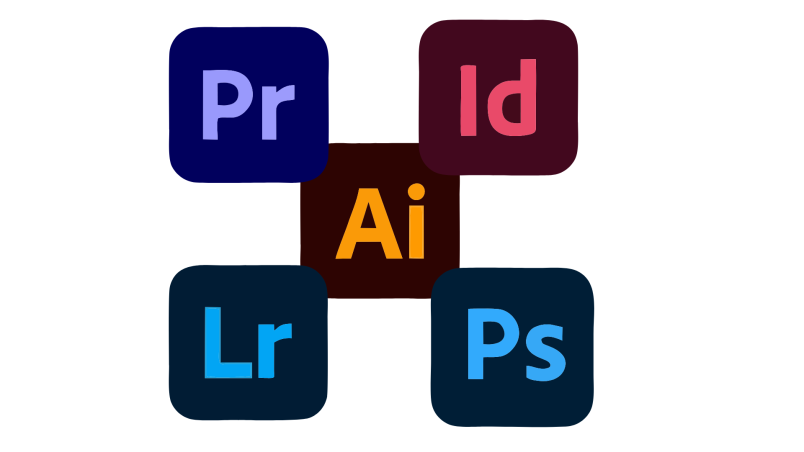 immagine con icone di Adobe Creative Suite